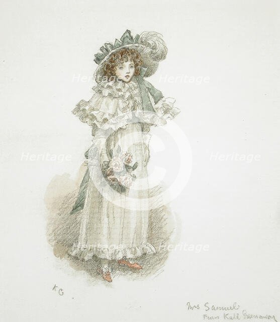 Study of a Fully Dressed Little Girl, 1897. Creator: Catherine Greenaway.