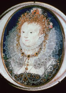 Miniature portrait of Queen Elizabeth I, 16th century. Artist: Unknown