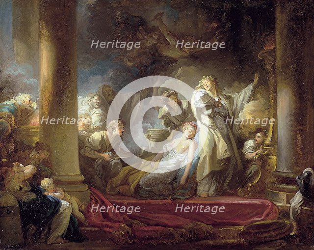 The High Priest Coresus Sacrificing Himself to Save Callirhoe. Artist: Fragonard, Jean Honoré (1732-1806)