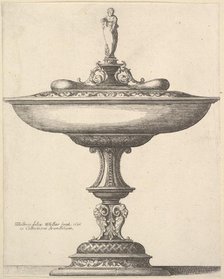 A wide cup with ornamental stem, 1646. Creator: Wenceslaus Hollar.