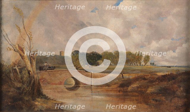 A Rainbow - View of the Stour, ca. 1845. Creator: Lionel Constable.