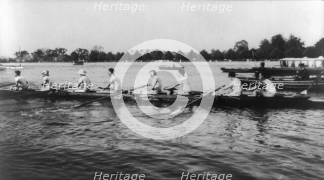 An eight-oared shell boat and crew--race...Cambridge, Massachusetts, 1906. Creator: Frances Benjamin Johnston.