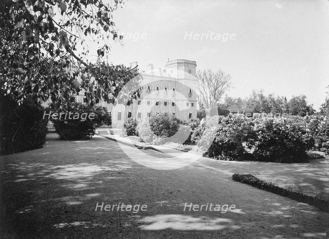 Garden by the Arsenal Square of the Gatchina Palace, 1890s. Artist: Anonymous  