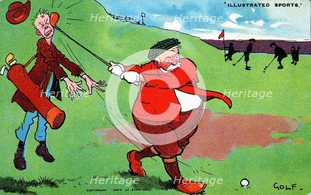 Golfing cartoon, 'Illustrated Sports', c1920s. Artist: Unknown