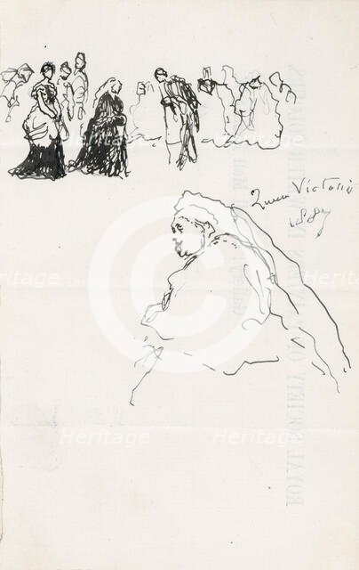 Sketches of Queen Victoria, 1887. Creator: Sir John Gilbert.