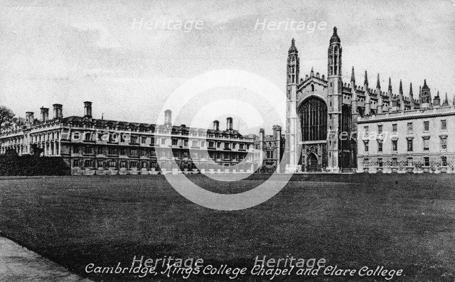 King's College Chapel and Clare College, Cambridge, Cambridgeshire, late 19th century.Artist: Francis Frith & Co