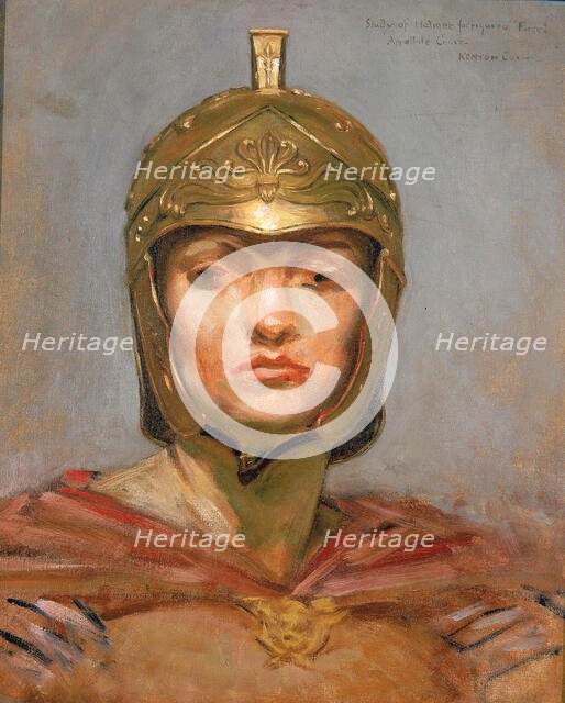 Study for Mural for Appellate Court Building, New York; "Statute Law", Helmet for Figure of "Force", Creator: Kenyon Cox.