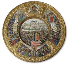 Dish with scenes the Election of Michail Romanov to the Tsar on 14 March 1613, 1913.