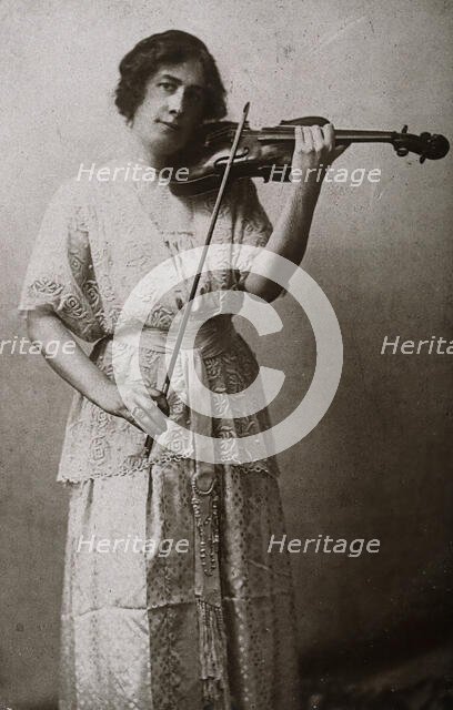 Miss Julia Klumpke, playing the violin, c1900. Creator: Unknown.