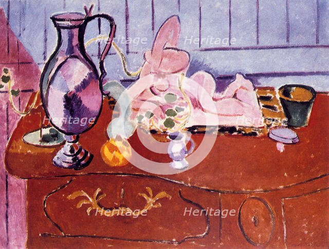 'Pink Statuette and Jug on a Red Chest of Drawers', 1910.   Creator: Henri Matisse.