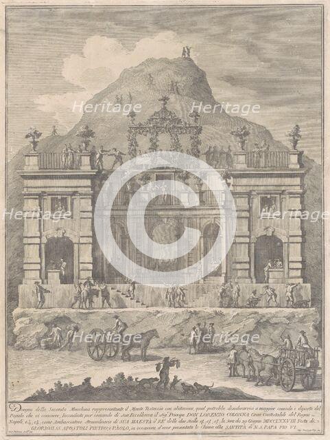 The Seconda Macchina for the Chinea of 1778: A Dwelling near Monte Testaccio, 1778. Creator: Giuseppe Vasi.