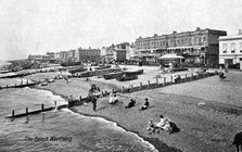The beach at Worthing, West Sussex, 1917.Artist: Valentine & Sons Publishing Co