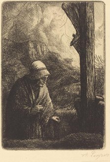 Woman at the Foot of the Cross (Femme au calvaire). Creator: Alphonse Legros.