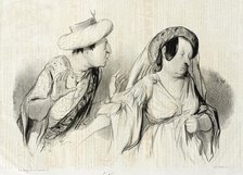 Sortez!...(Bajazet), 1841. Creator: Honore Daumier.