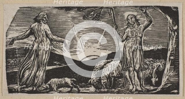 Thenot Remonstrates With Colinet, from Thornton's Pastorals of Virgil, 1821. Creator: William Blake.