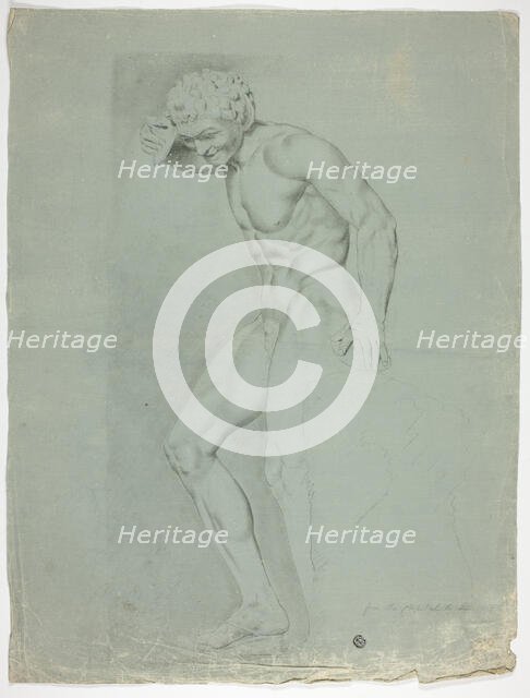 Antique Statue of Standing Faun with Cymbals, 1775. Creator: John Downman.
