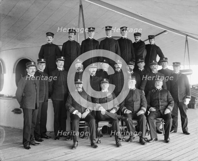 U.S.S. New York, Capt. Chadwick and officers, between 1893 and 1901. Creator: William H. Jackson.