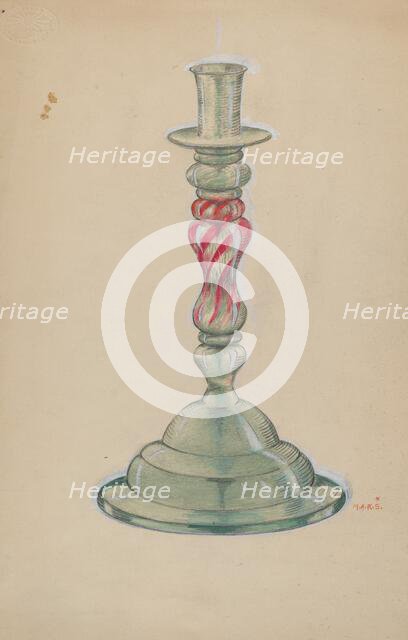 Candlestick, c. 1936. Creator: Margaret Stottlemeyer.