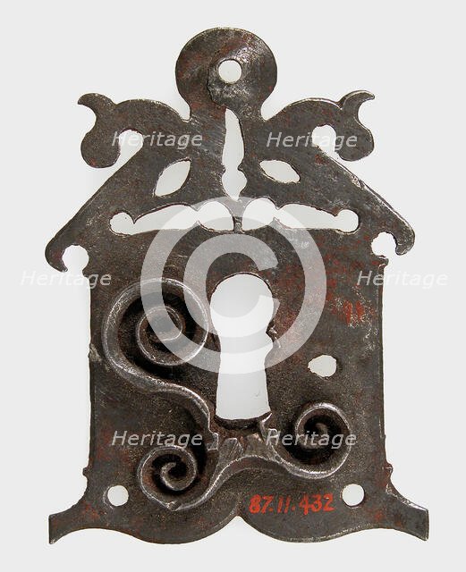 Escutcheon plate, German, 15th-16th century. Creator: Unknown.