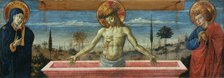 Man of Sorrows between Virgin and Saint John the Evangelist, 1469-1474 . Creator: Gozzoli, Benozzo (ca 1420-1497).