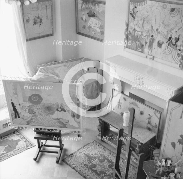 Stettheimer, Florine, Miss, studio, 1936 Creator: Arnold Genthe.