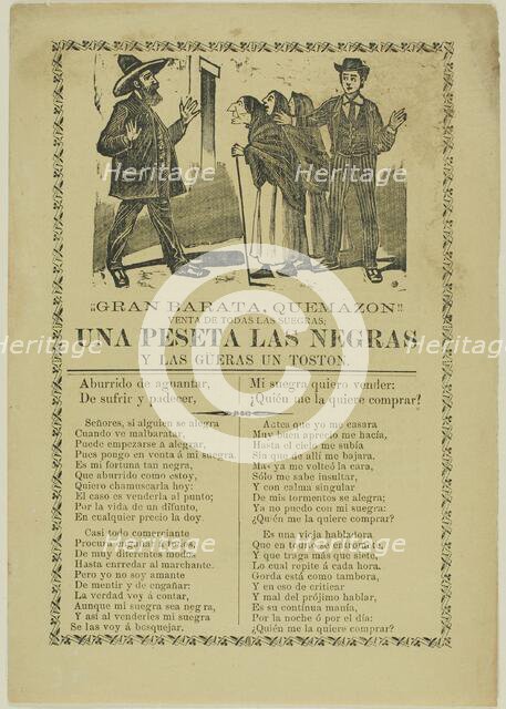 Great Bargain Sale, Selling All Mother-in-Laws, 1880–1913. Creator: José Guadalupe Posada.