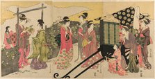 Parody of the Yugao Chapter of the Tale of Genji, c. 1795/97. Creator: Chokosai Eisho.