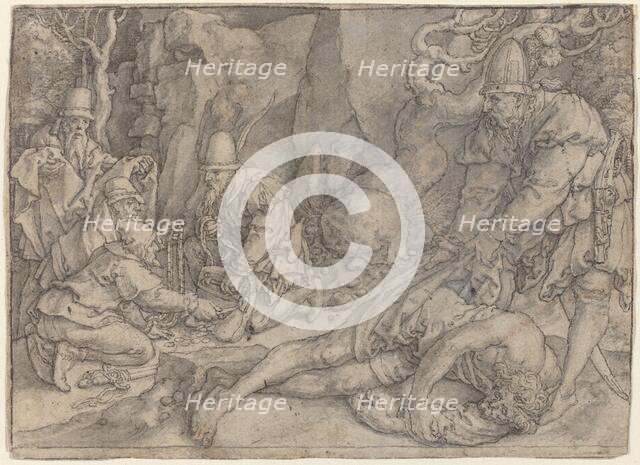 A Man Overpowered By Thieves, c. 1554. Creator: Heinrich Aldegrever.