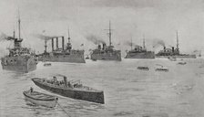 Spanish-American War (1898): the American fleet in Hampton Roads, 1898.  Creator: Enrique Laporta Valor.