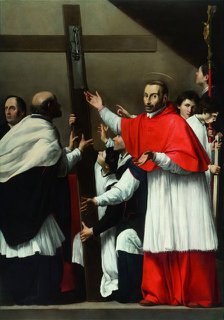 The Exaltation of the Holy Nail with Saint Charles Borromeo. Artist: Saraceni, Carlo (1579-1620)