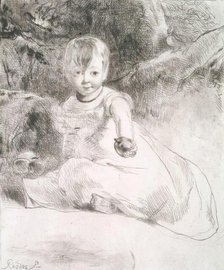 Child with an Apple: Portrait of the Artist's Niece, Agnes Paul, 1826. Creator: Andrew Geddes.