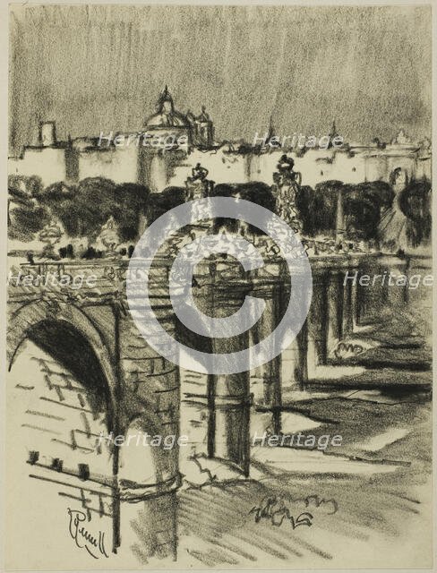 The Bridge of Toledo, Madrid, c. 1903. Creator: Joseph J Pennell.