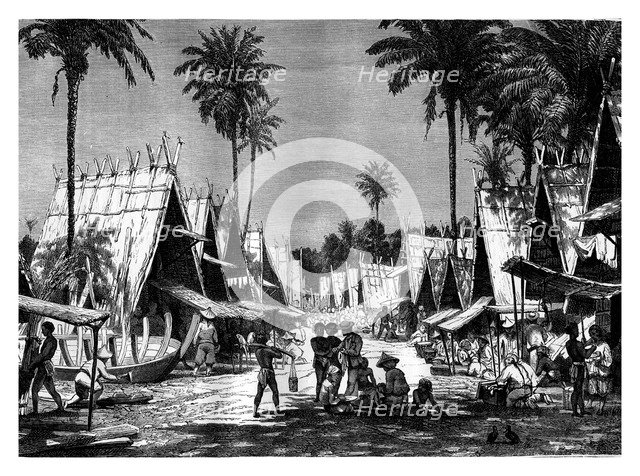 A Walk in the Arou Islands, Indonesia, 19th century.Artist: J Moynet