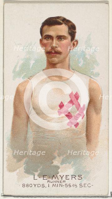 L.E. Myers, Runner, from World's Champions, Series 2 (N29) for Allen & Ginter Cigarettes, ..., 1888. Creator: Allen & Ginter.