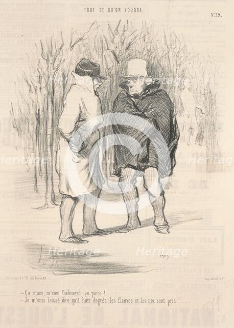 Ça pince, M'sieu Galimard, ça pince! ..., 19th century. Creator: Honore Daumier.