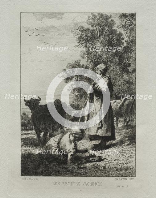 The Little Cowherds. Creator: Charles-Émile Jacque (French, 1813-1894).