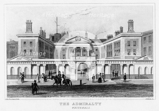 The Admiralty, Whitehall, Westminster, London, 19th century.Artist: H Wallis
