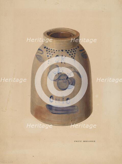 Apple Butter Crock, c. 1939. Creator: Fritz Boehmer.
