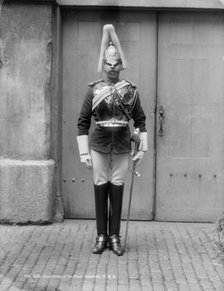 A Life Guardsman stands to attention, c1870-c1900. Artist: York & Son