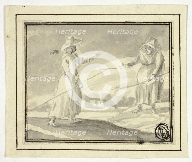 Two Peasant Women Greeting Each Other in a Field, n.d. Creator: Unknown.