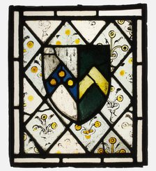 Stained Glass Panel with Heraldic Shield of Johnson, British, ca. 1500. Creator: Unknown.