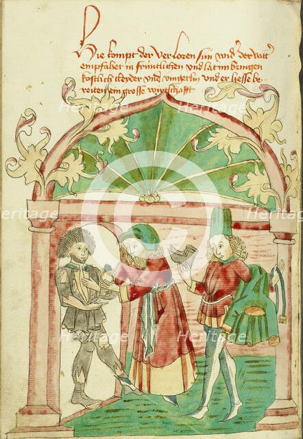 The Return of the Prodigal Son; Barlaam und Josaphat, 1469. Creators: Hans Schilling, Diebolt Lauber.