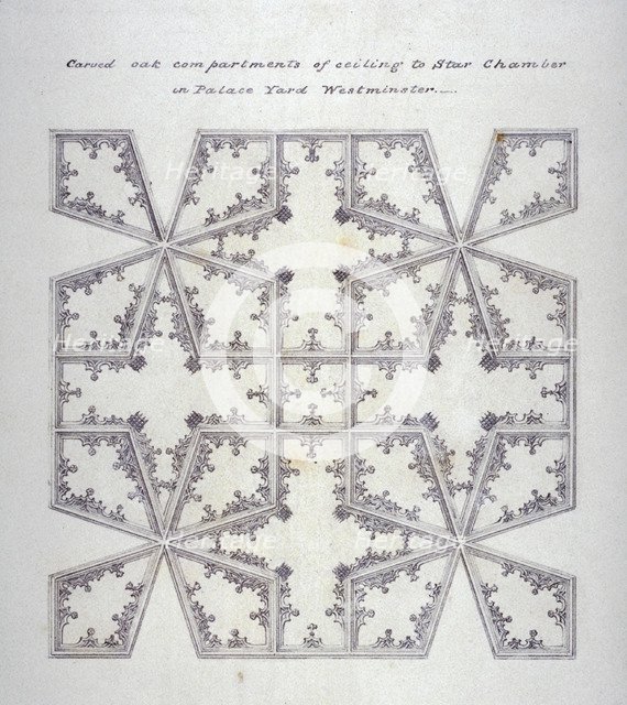 Ceiling detail from the Court of Star Chamber, Palace of Westminster, London, c1800. Artist: Anon