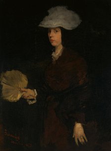 Lady with Fan, 1873. Creator: Frank Duveneck.