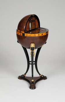 Globe-Shaped Work Table, Vienna, c. 1820. Creator: Unknown.