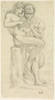 Study of a Nude Figure and a Faun, n.d. Creator: Pierre Andrieu.