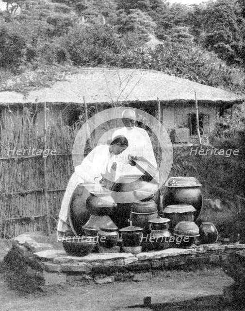White-robed inhabitants of Korea, 1936.Artist: Wide World Photos