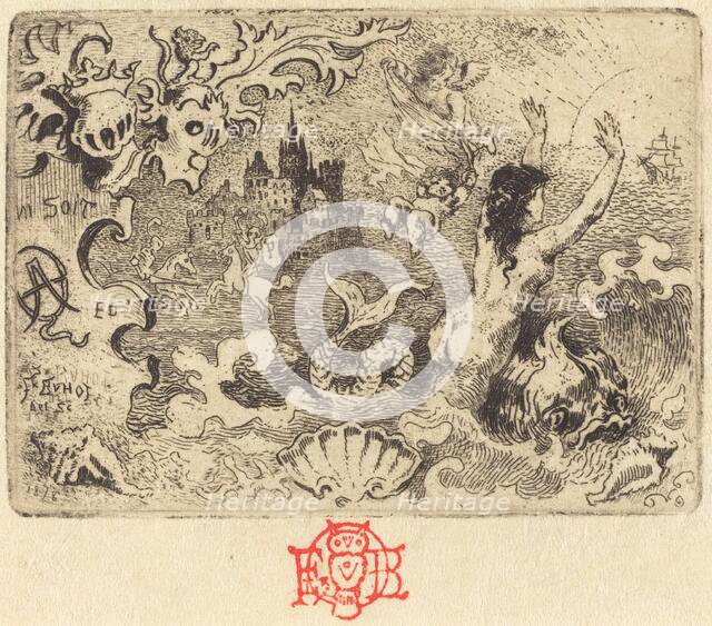 Jacques Cazotte's "Le Diable amoureux" (2nd vignette), 1878. Creator: Felix Hilaire Buhot.