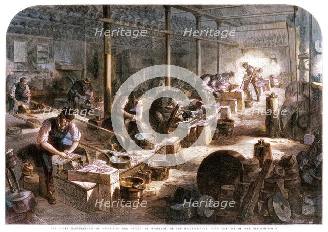 Steel manufactures of Sheffield, Yorkshire, 1866.  Creator: Mason Jackson.