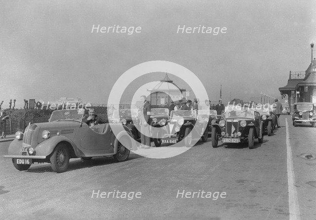 Standard Flying 8 of JB Murrell at the RAC Rally, Madeira Drive, Brighton, 1939. Artist: Bill Brunell.